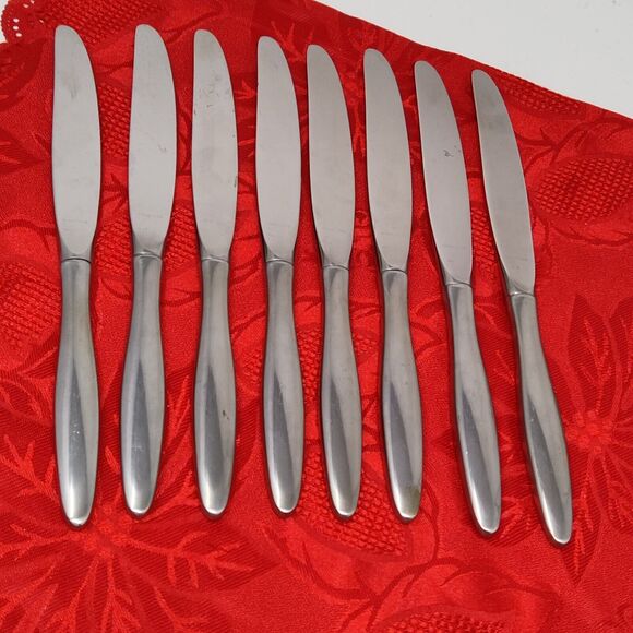 8 Stainless Steel Butter Knives Floret by Easterling Tuscan Ware Flatware 9" - Picture 7 of 12